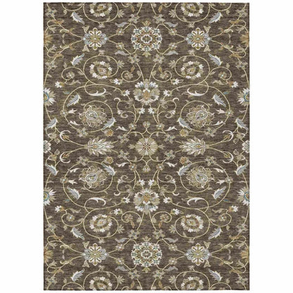 Irene Brown Washable Indoor - Outdoor Rug - LOOMLAN - LOOMLAN Rugs - Outdoor Rugs