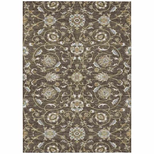 Irene Brown Washable Indoor - Outdoor Rug - LOOMLAN - LOOMLAN Rugs - Outdoor Rugs