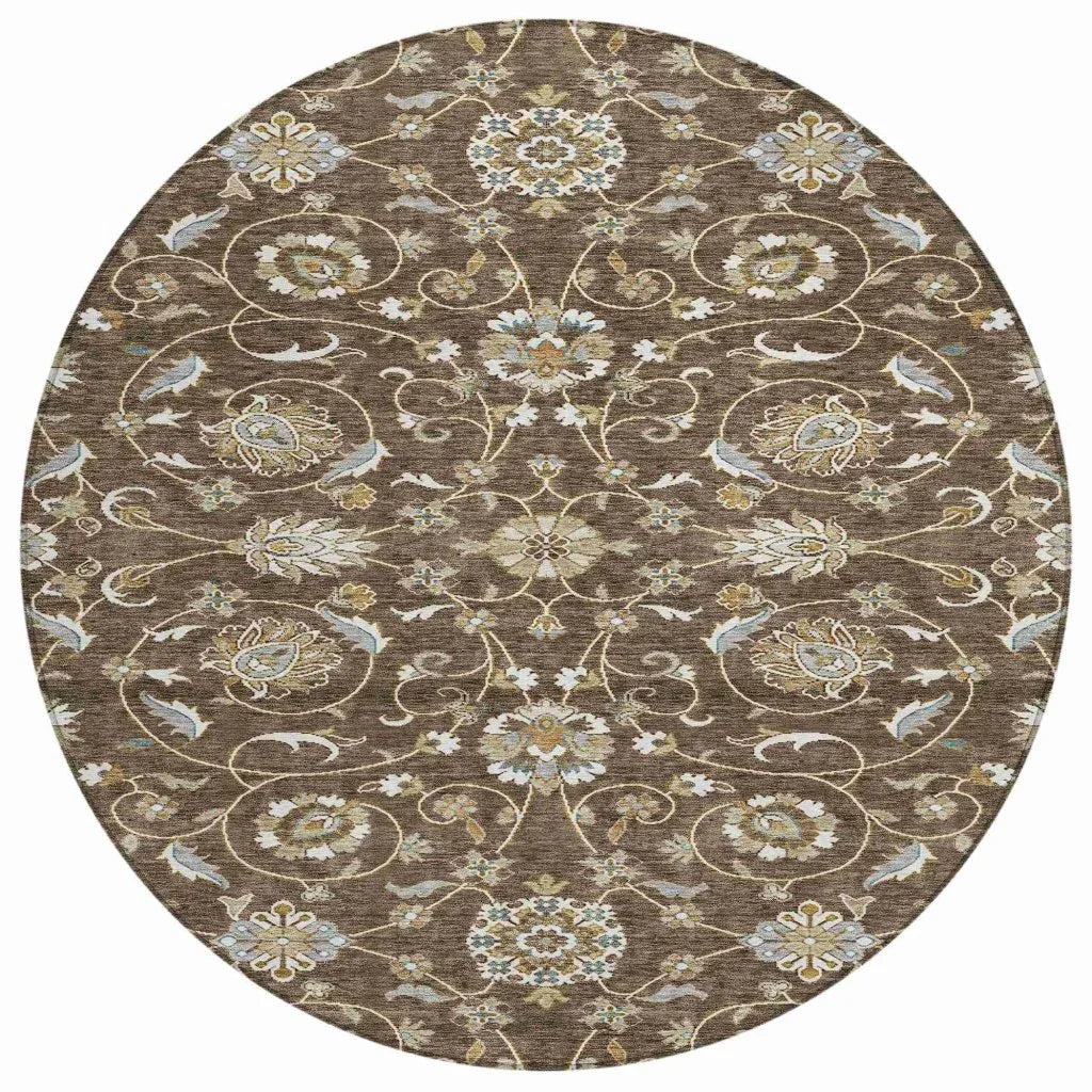 Irene Brown Washable Indoor - Outdoor Rug - LOOMLAN - LOOMLAN Rugs - Outdoor Rugs