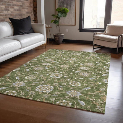 Irene Green Washable Indoor - Outdoor Rug - LOOMLAN - LOOMLAN Rugs - Outdoor Rugs