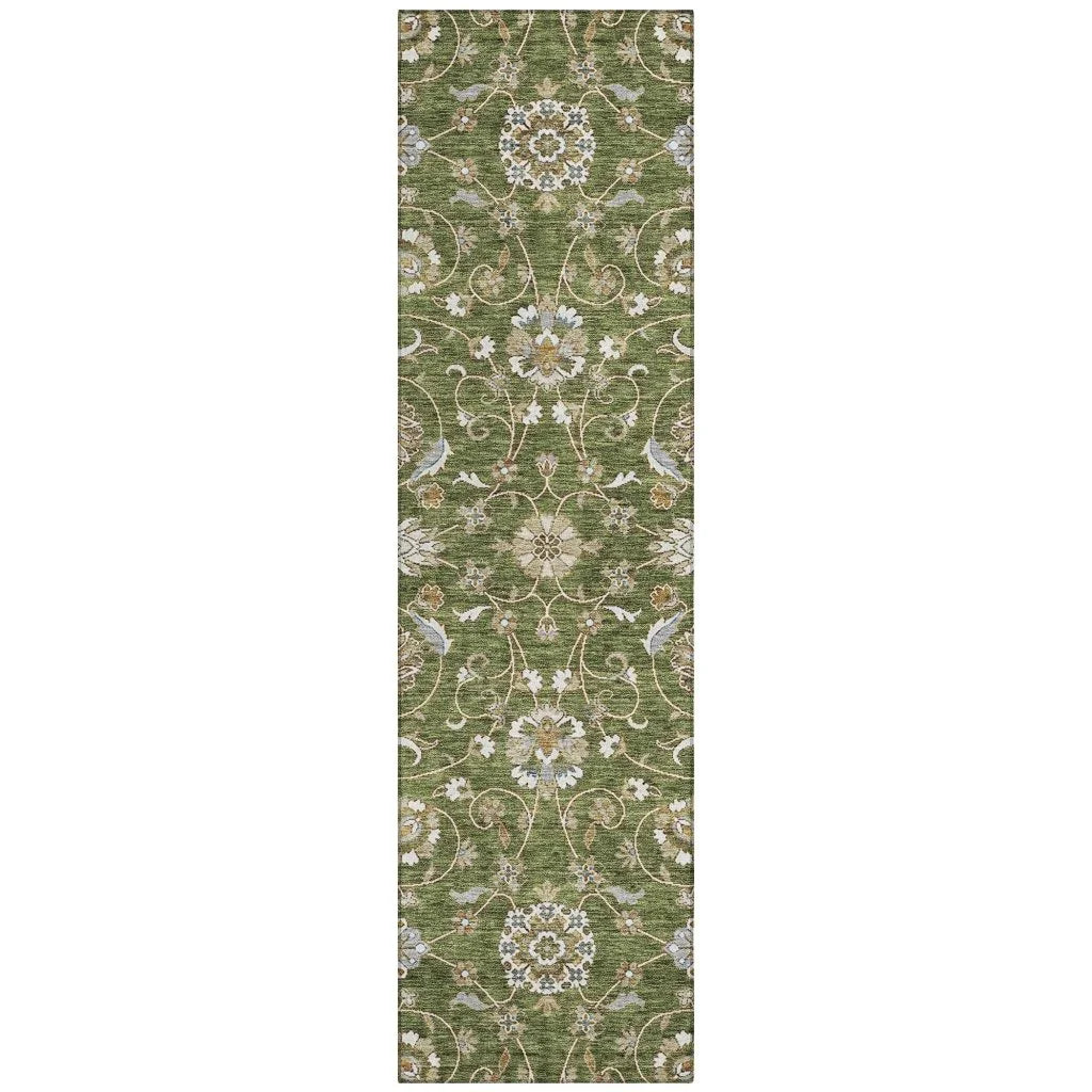 Irene Green Washable Indoor - Outdoor Rug - LOOMLAN - LOOMLAN Rugs - Outdoor Rugs