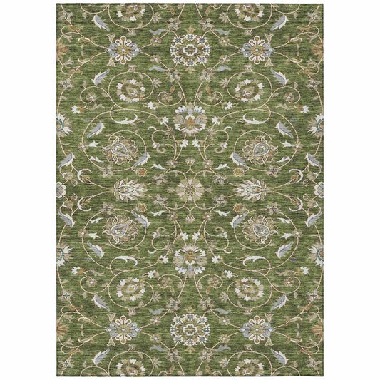 Irene Green Washable Indoor - Outdoor Rug - LOOMLAN - LOOMLAN Rugs - Outdoor Rugs