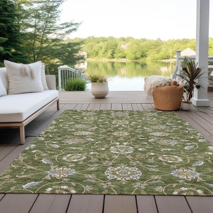 Irene Green Washable Indoor - Outdoor Rug - LOOMLAN - LOOMLAN Rugs - Outdoor Rugs