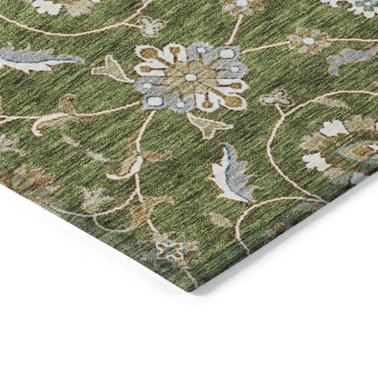 Irene Green Washable Indoor - Outdoor Rug - LOOMLAN - LOOMLAN Rugs - Outdoor Rugs