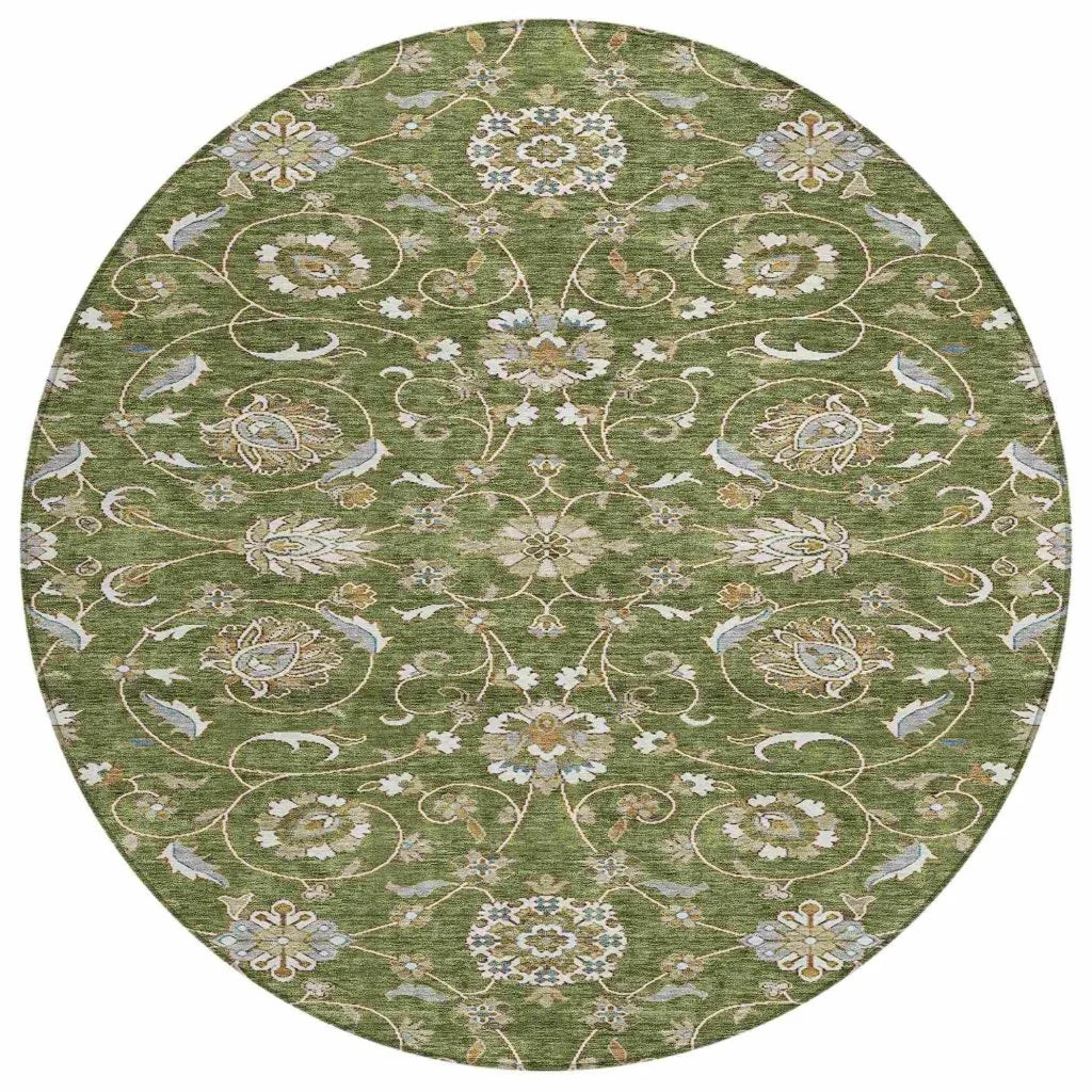 Irene Green Washable Indoor - Outdoor Rug - LOOMLAN - LOOMLAN Rugs - Outdoor Rugs