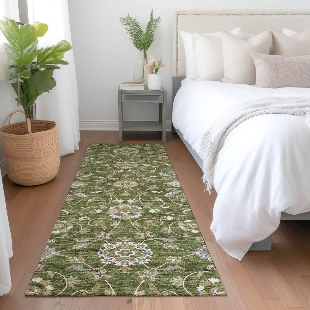 Irene Green Washable Indoor - Outdoor Rug - LOOMLAN - LOOMLAN Rugs - Outdoor Rugs
