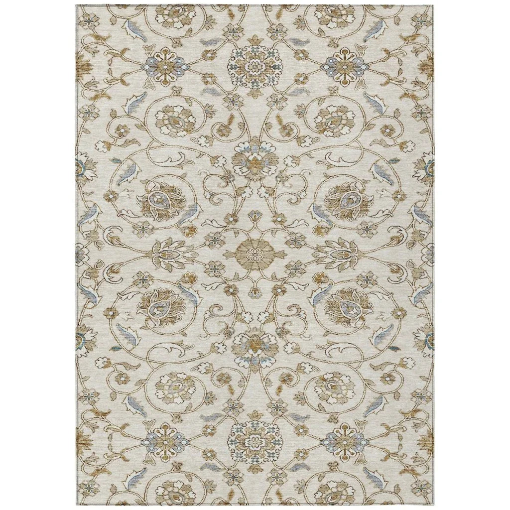 Irene Ivory Washable Indoor - Outdoor Rug - LOOMLAN - LOOMLAN Rugs - Outdoor Rugs