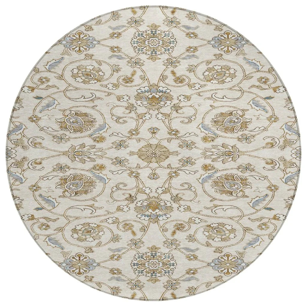 Irene Ivory Washable Indoor - Outdoor Rug - LOOMLAN - LOOMLAN Rugs - Outdoor Rugs