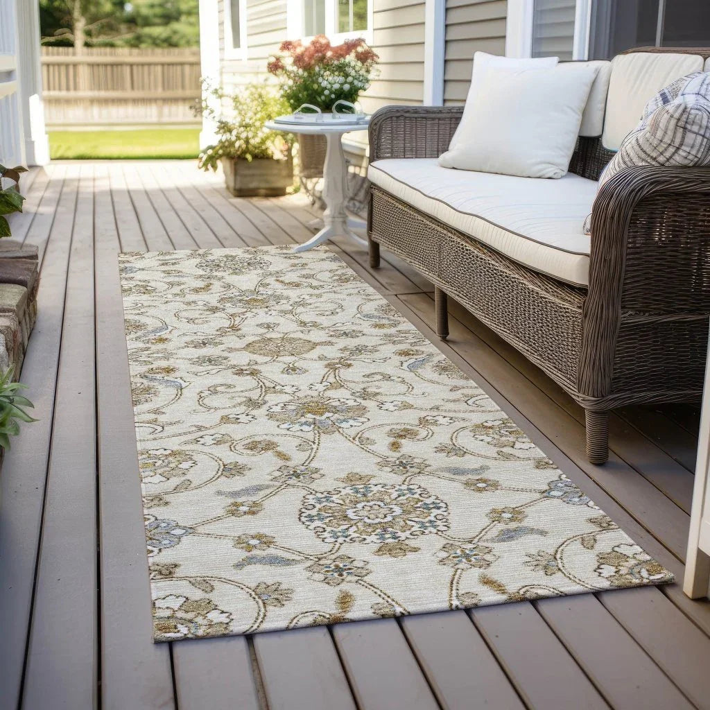 Irene Ivory Washable Indoor - Outdoor Rug - LOOMLAN - LOOMLAN Rugs - Outdoor Rugs