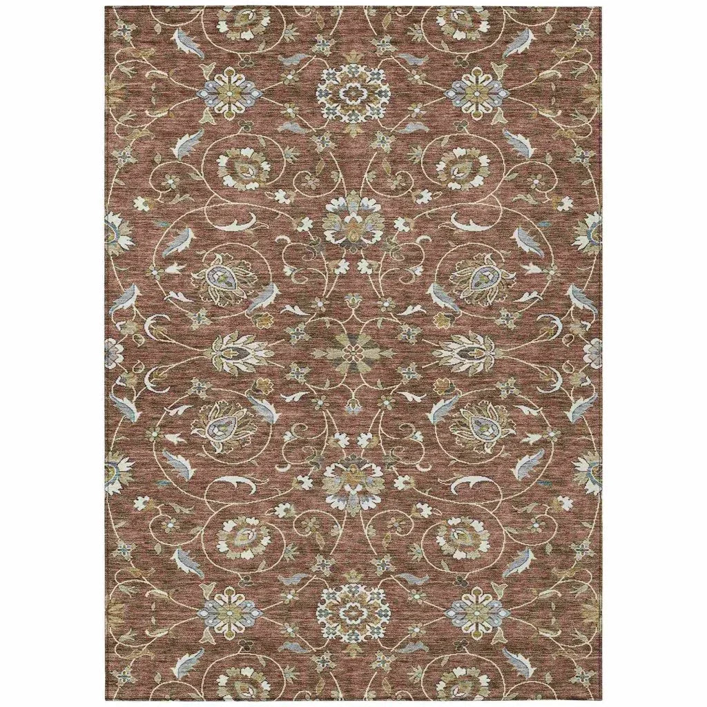 Irene Orange Washable Indoor - Outdoor Rug - LOOMLAN - LOOMLAN Rugs - Outdoor Rugs