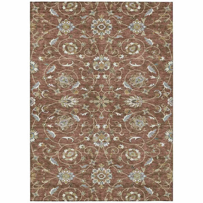 Irene Orange Washable Indoor - Outdoor Rug - LOOMLAN - LOOMLAN Rugs - Outdoor Rugs