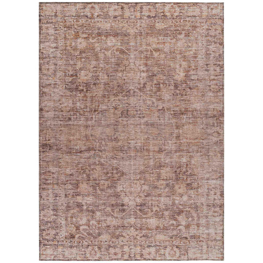 Iriira Orange Washable Indoor-Outdoor Rug