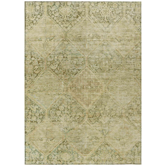 Iriius Green Washable Indoor-Outdoor Rug