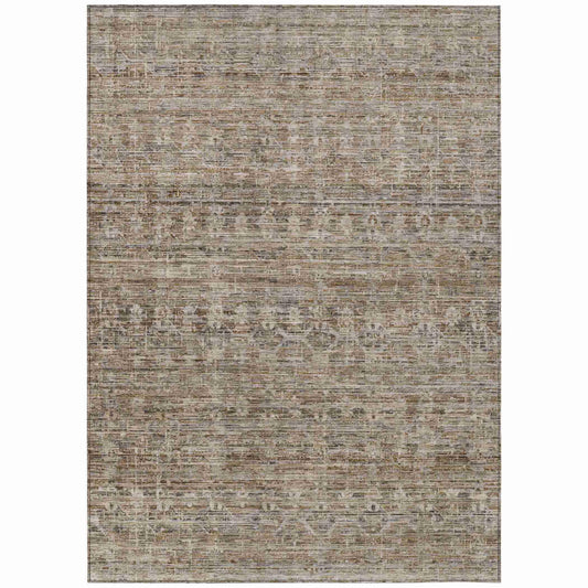 Irion Brown Washable Indoor-Outdoor Rug
