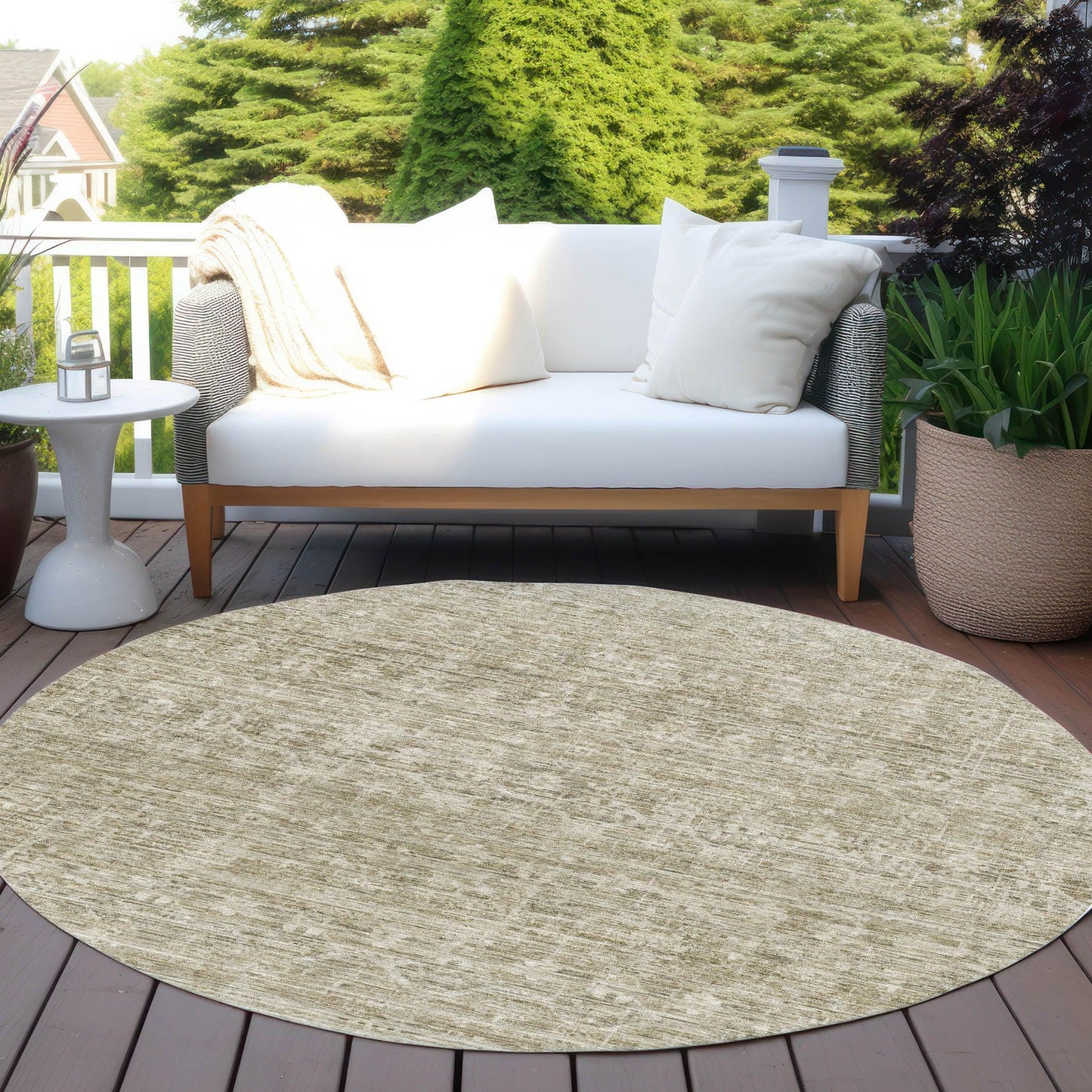 Irion Taupe Washable Indoor-Outdoor Rug
