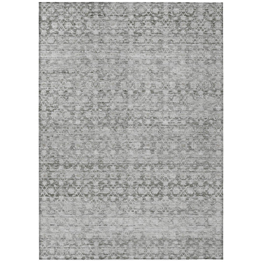 Irior Gray Washable Indoor-Outdoor Rug