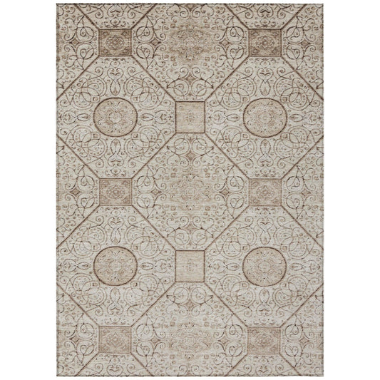 Iriora Brown Washable Indoor-Outdoor Rug