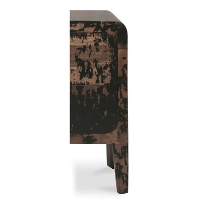 Iris Distressed Black Mango Wood Nightstand - LOOMLAN - Moe's Home - Nightstands