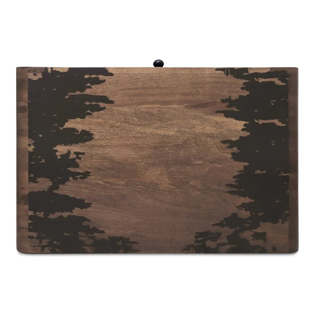 Iris Distressed Black Mango Wood Nightstand - LOOMLAN - Moe's Home - Nightstands