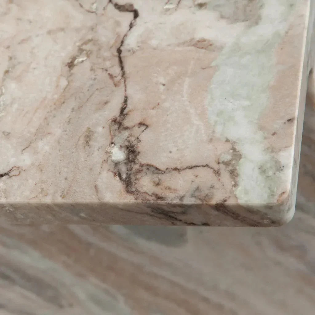 Iris I - Beam Genuine Marble Rectangular Side Table - LOOMLAN - Diamond Sofa - Side Tables