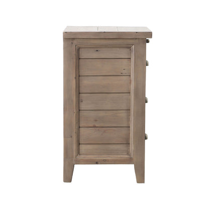 Irish Coast 3 Drawers Wood Nightstand-Nightstands-LH Imports-LOOMLAN