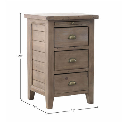 Irish Coast 3 Drawers Wood Nightstand-Nightstands-LH Imports-LOOMLAN
