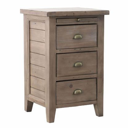 Irish Coast 3 Drawers Wood Nightstand-Nightstands-LH Imports-Light Brown-LOOMLAN
