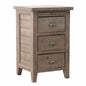 Irish Coast 3 Drawers Wood Nightstand-Nightstands-LH Imports-Light Brown-LOOMLAN