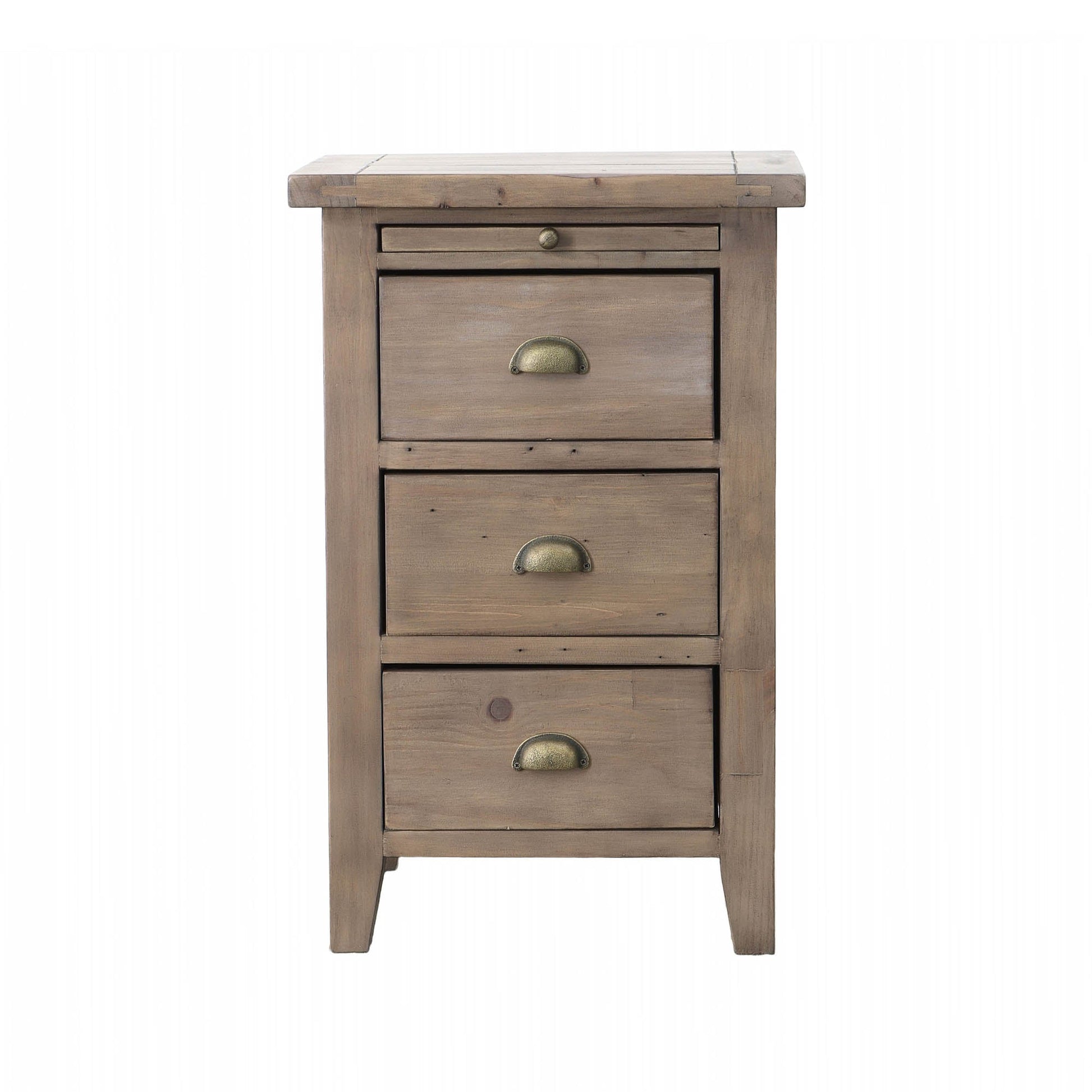 Irish Coast 3 Drawers Wood Nightstand-Nightstands-LH Imports-LOOMLAN