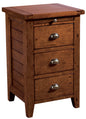 Irish Coast 3 Drawers Wood Nightstand-Nightstands-LH Imports-Reddish Brown-LOOMLAN