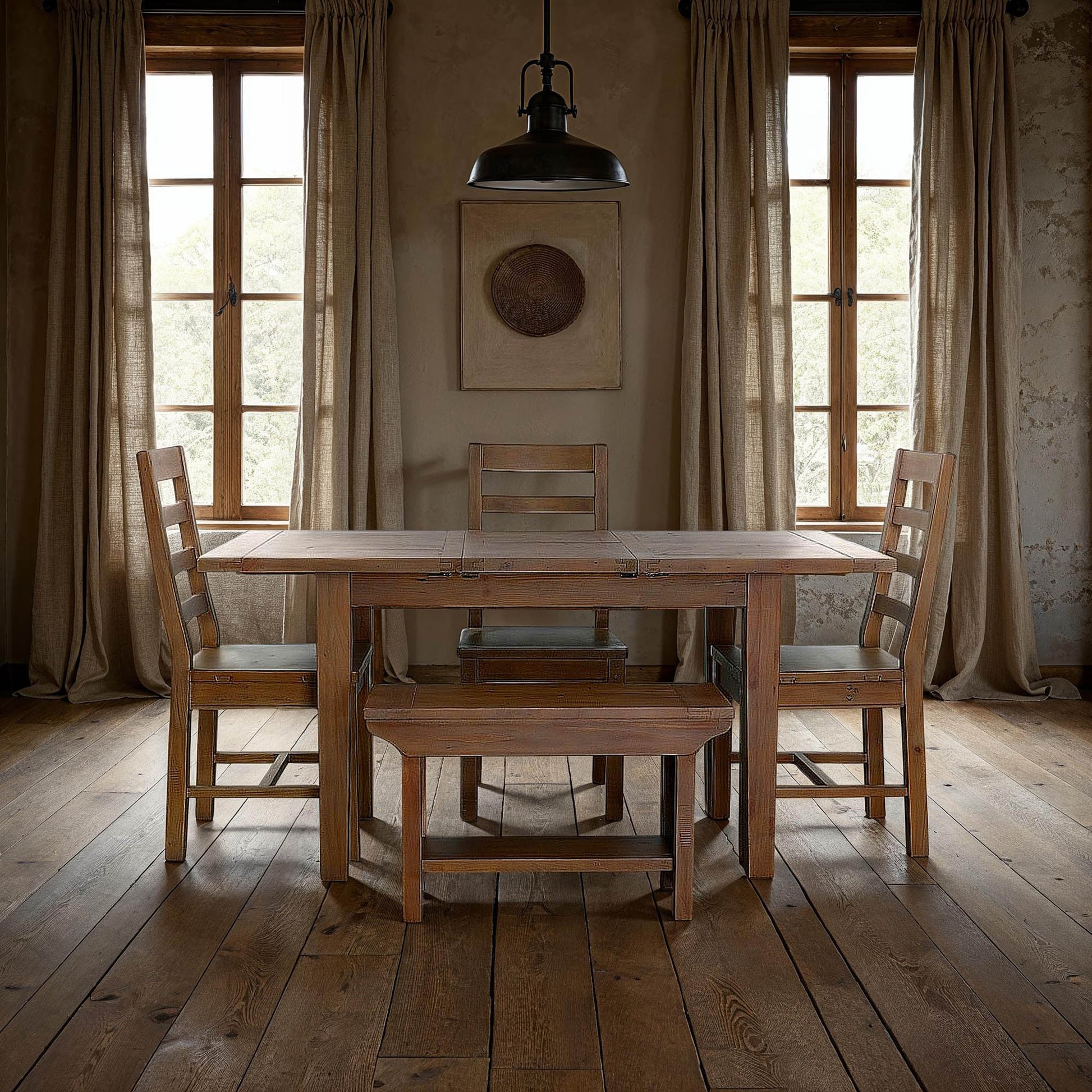 Irish Coast Extendable Dining Table-Dining Tables-LH Imports-LOOMLAN