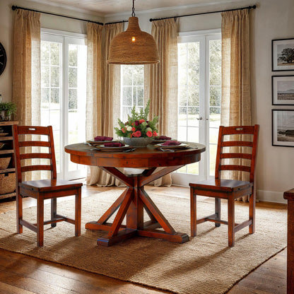 Irish Coast Extendable Round Dining Table-Dining Tables-LH Imports-LOOMLAN