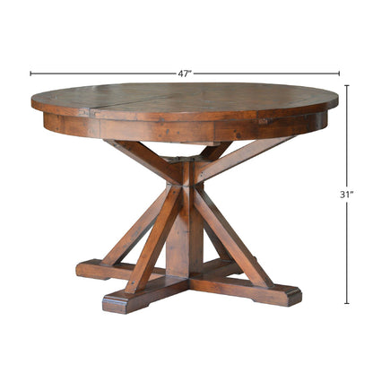 Irish Coast Extendable Round Dining Table-Dining Tables-LH Imports-LOOMLAN