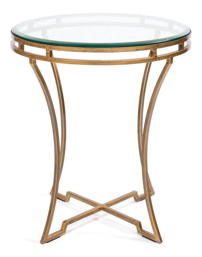 Iron Framed Round Side Table - LOOMLAN - Sarreid - Side Tables