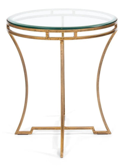 Iron Framed Round Side Table - LOOMLAN - Sarreid - Side Tables