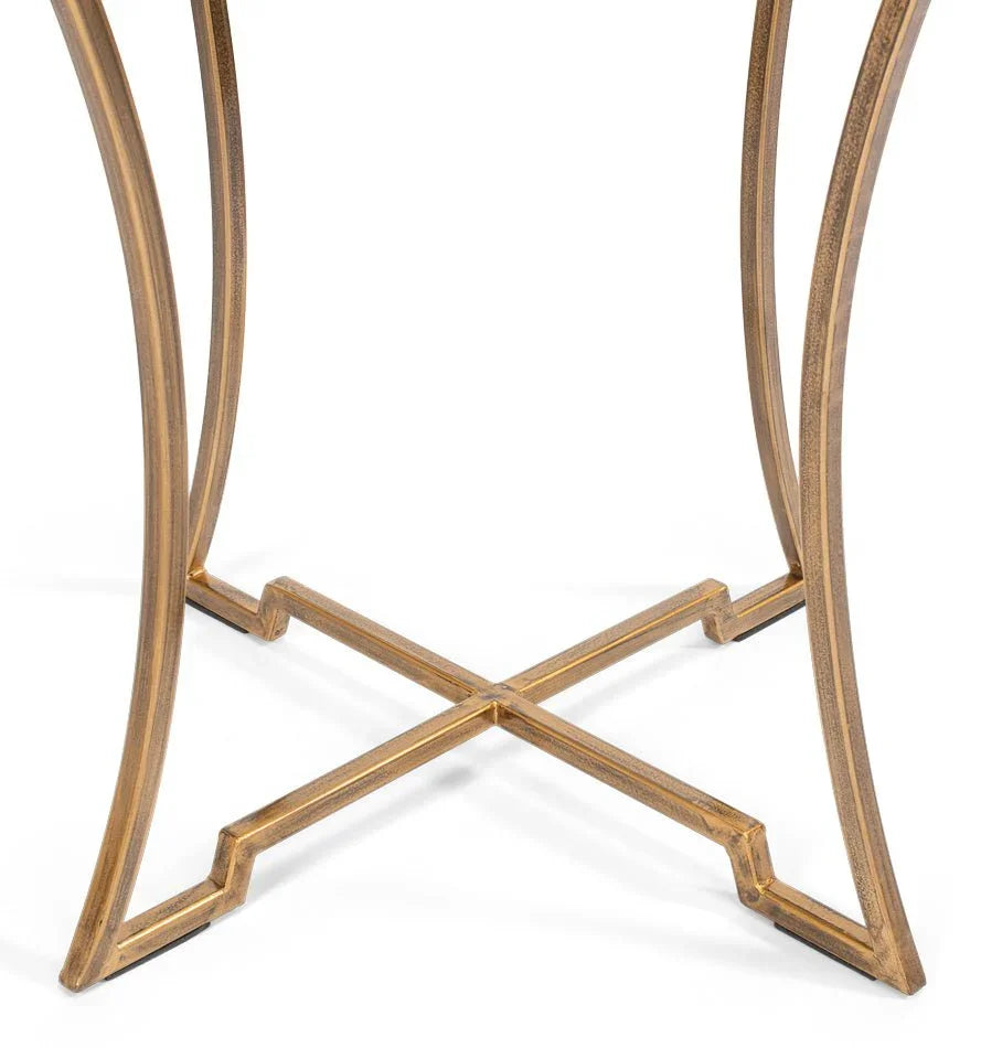 Iron Framed Round Side Table - LOOMLAN - Sarreid - Side Tables