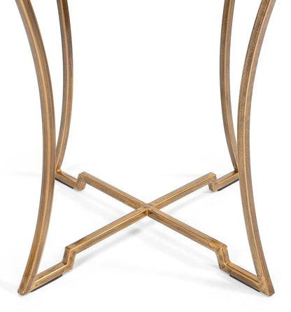 Iron Framed Round Side Table - LOOMLAN - Sarreid - Side Tables