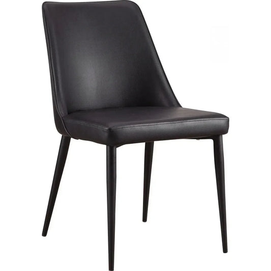 Iron Lula Dining Chair Black Vegan Leather 2PC