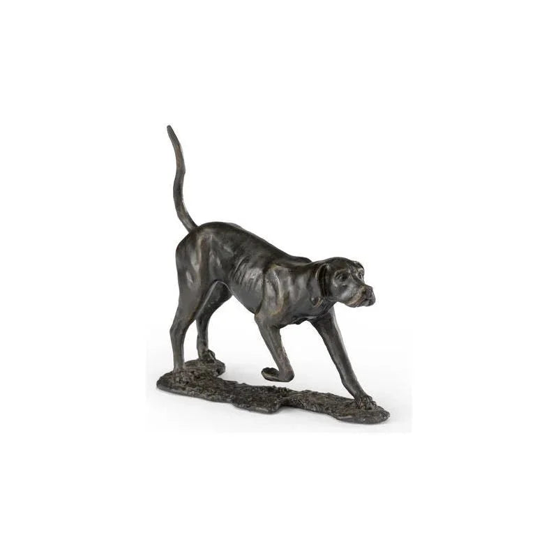 Iron Made Pointer Verde Dog Sculpture - LOOMLAN - Chelsea House - Statues & Sculptures