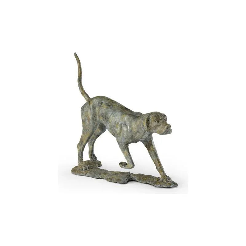 Iron Made Pointer Verde Dog Sculpture - LOOMLAN - Chelsea House - Statues & Sculptures