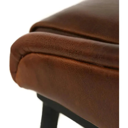 Iron Pipe Leather Bar Stool - LOOMLAN - Furniture Classics - Poufs and Stools