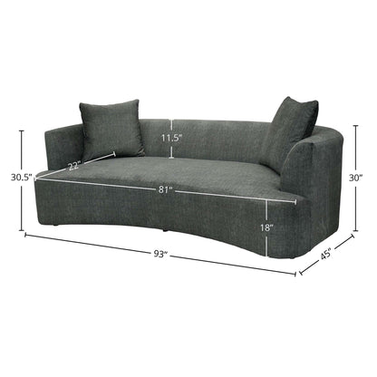 Isabella Dark Grey Fabric Modern Sofa