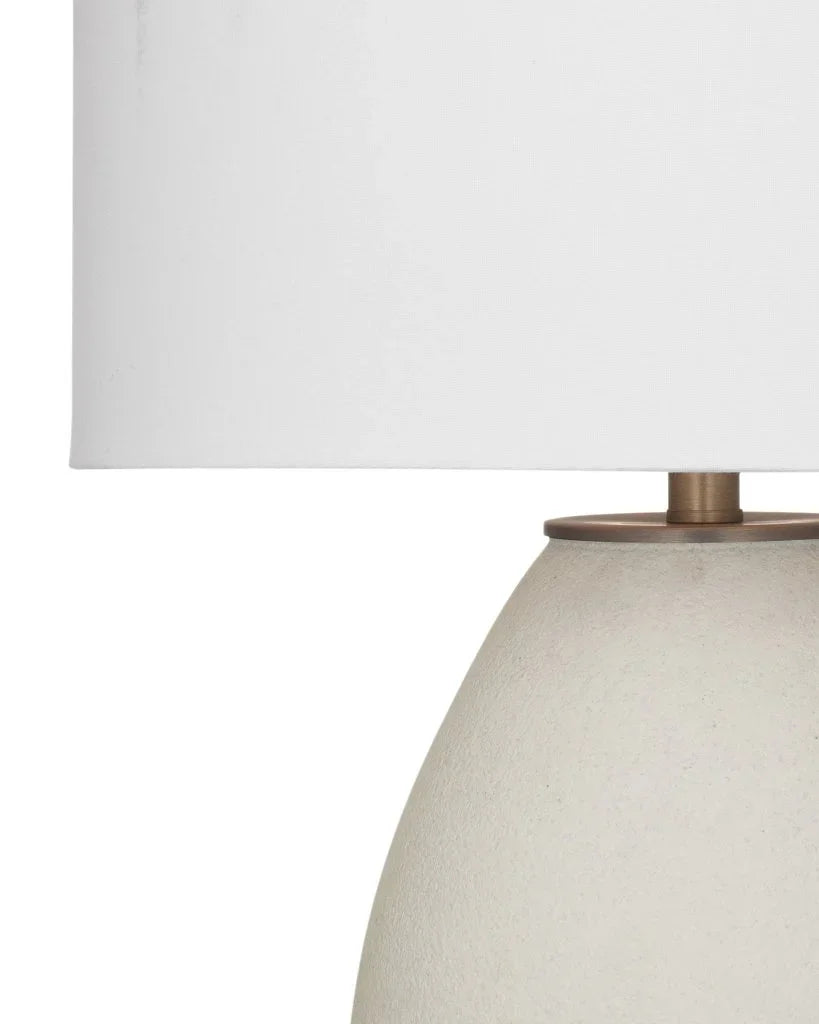 Isabella White Ceramic Table Lamp - LOOMLAN - Bassett Mirror - Table Lamps