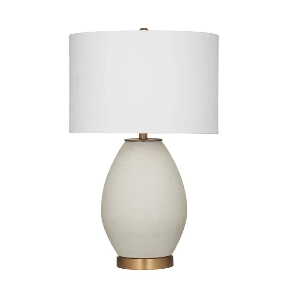 Isabella White Ceramic Table Lamp - LOOMLAN - Bassett Mirror - Table Lamps