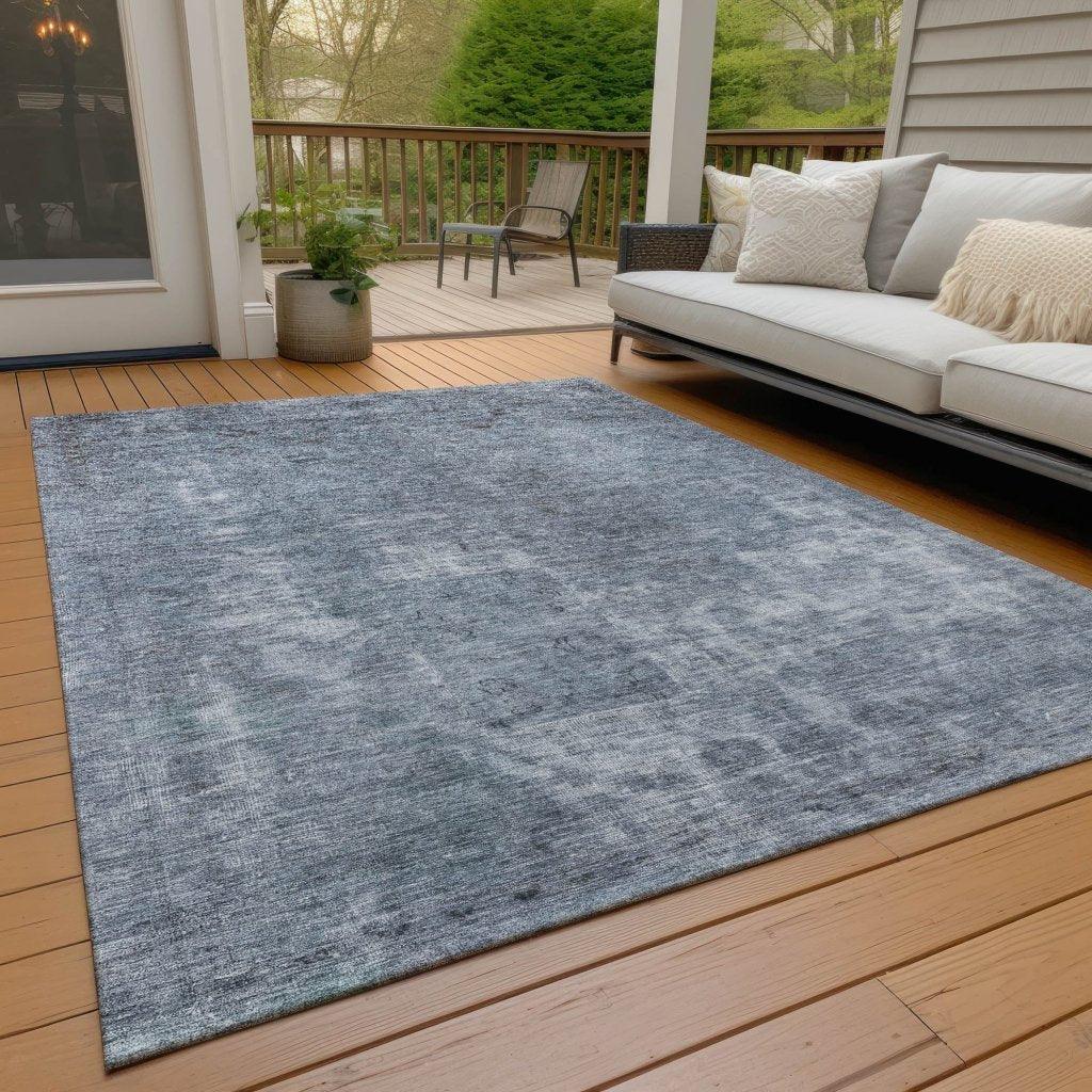 Isadorae Blue Washable Indoor - Outdoor Rug - LOOMLAN - LOOMLAN Rugs - Outdoor Rugs