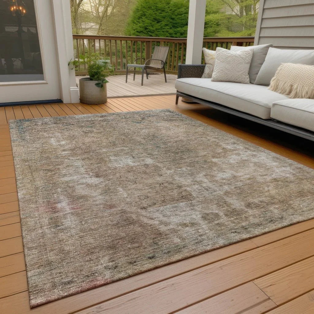 Isadorae Brown Washable Indoor - Outdoor Rug - LOOMLAN - LOOMLAN Rugs - Outdoor Rugs