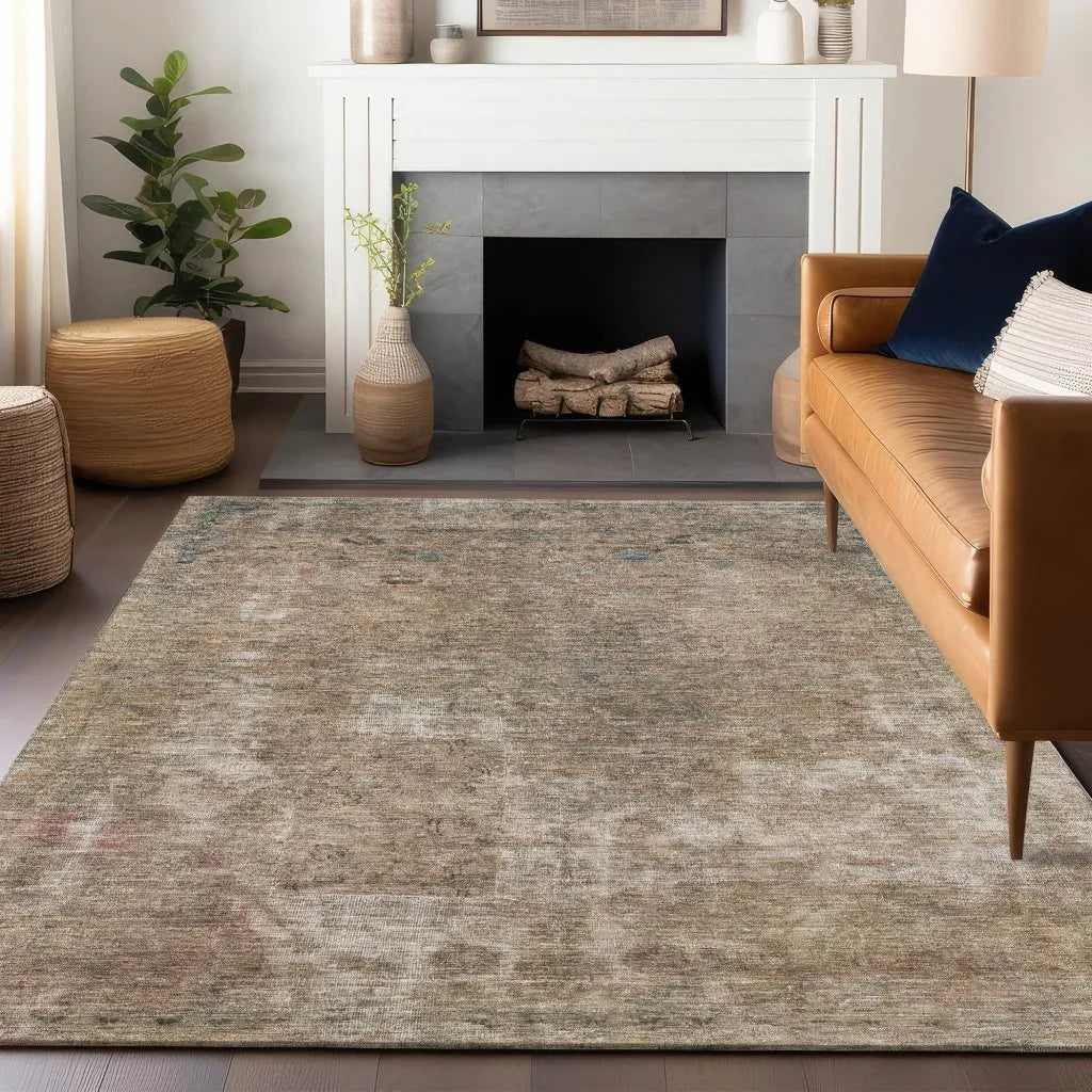 Isadorae Brown Washable Indoor - Outdoor Rug - LOOMLAN - LOOMLAN Rugs - Outdoor Rugs