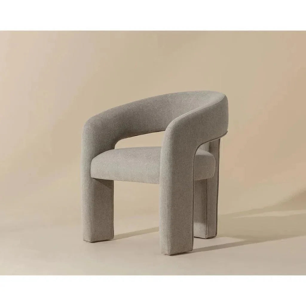 Isidore Fabric Dining Armchair - LOOMLAN - SUNPAN - Dining Chairs