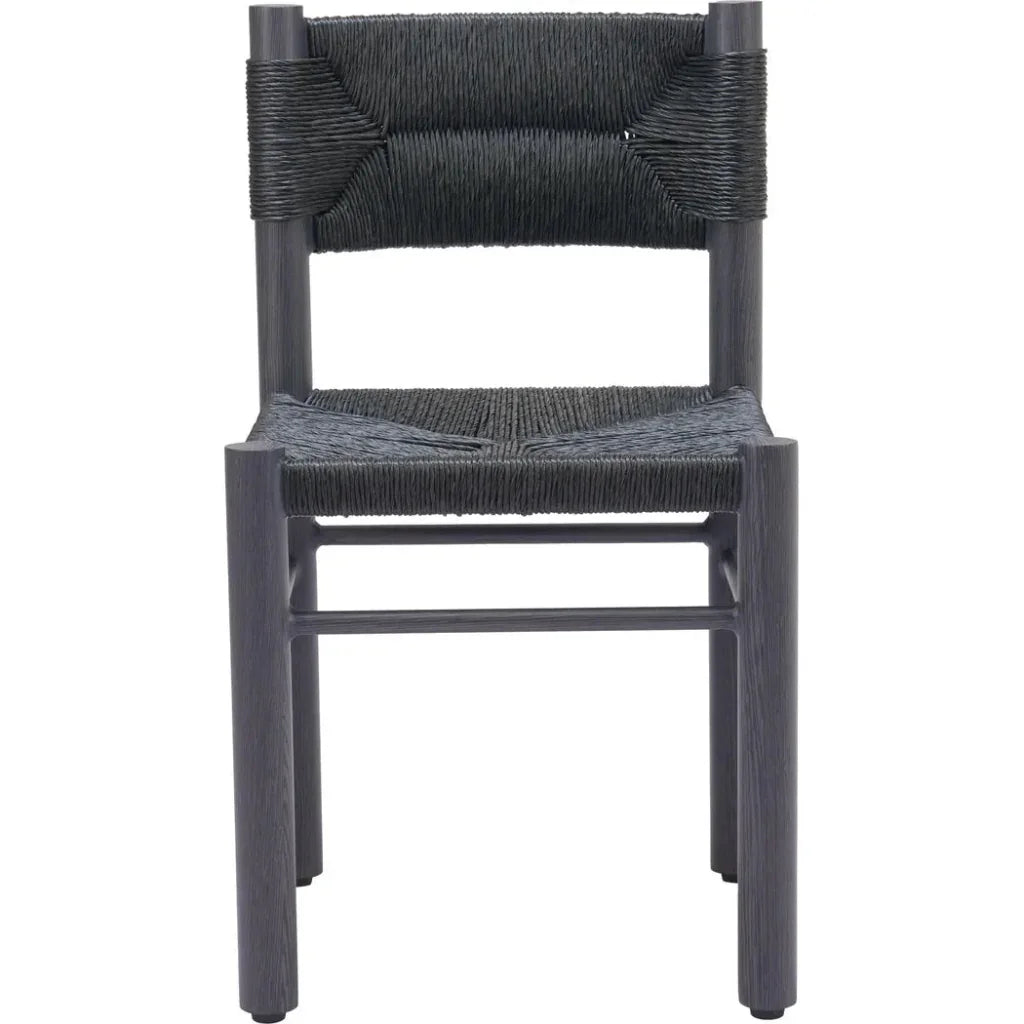 Iska Aluminum Black Armless Dining Chair 2PC-Outdoor Dining Chairs-Zuo Modern-LOOMLAN