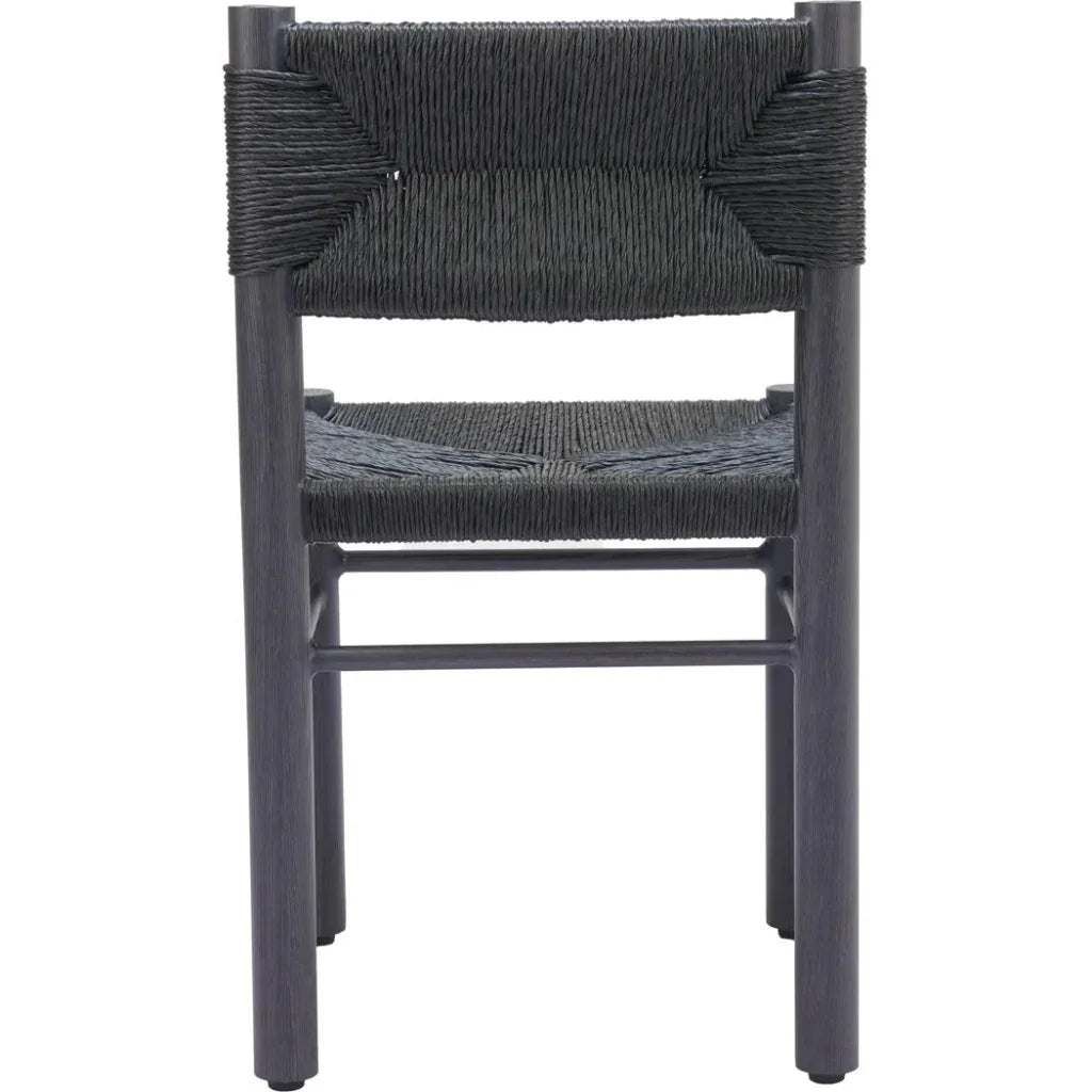 Iska Aluminum Black Armless Dining Chair 2PC-Outdoor Dining Chairs-Zuo Modern-LOOMLAN